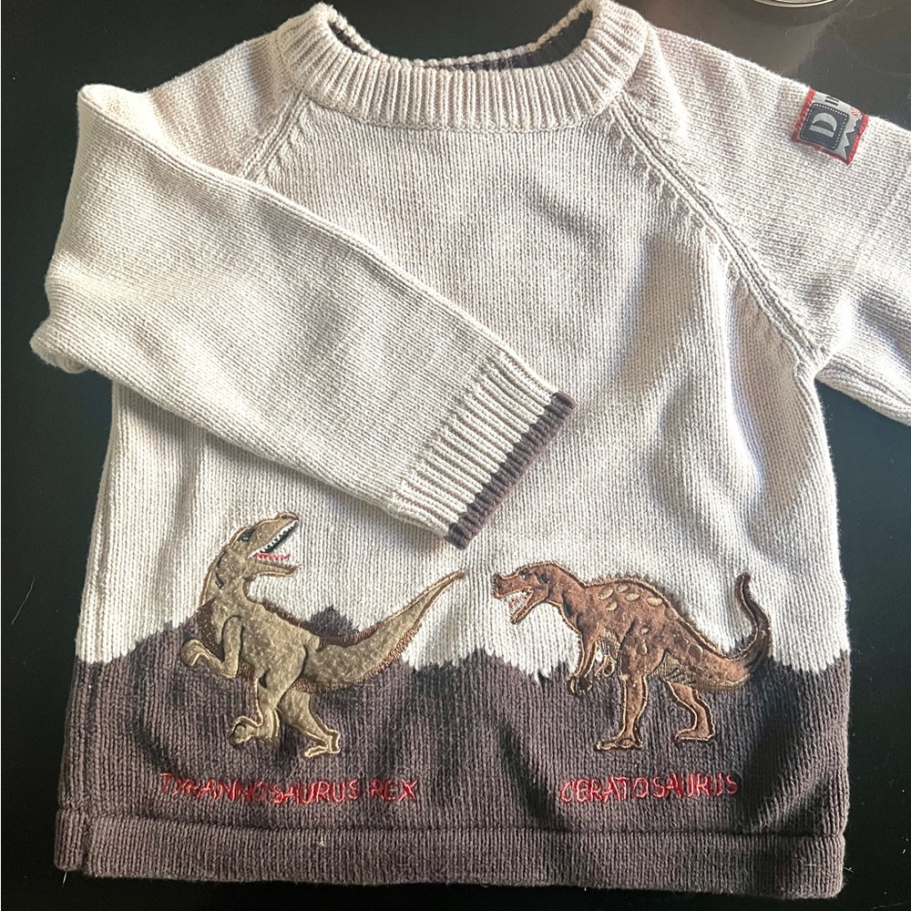 Red Truck Moving Co Cotton Embroidered Dinosaur Themed